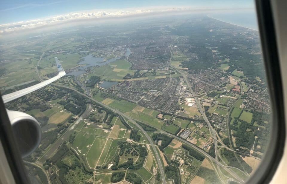 an aerial view of a city