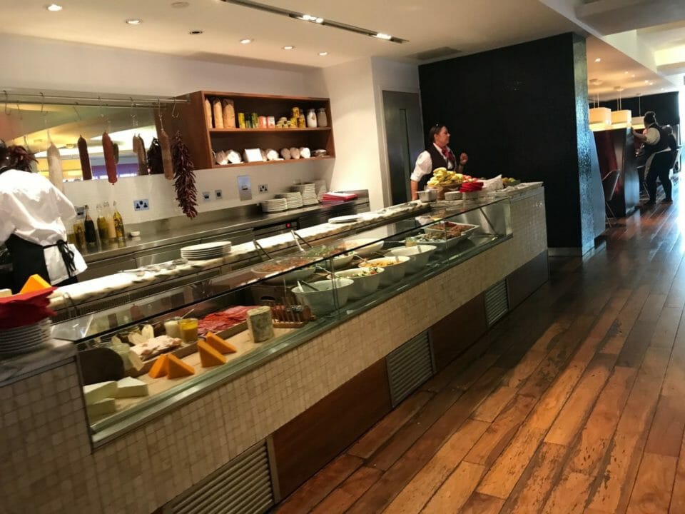 a food buffet in a restaurant