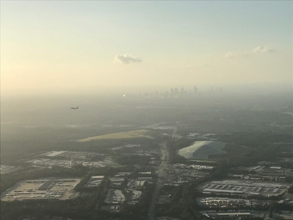 an aerial view of a city