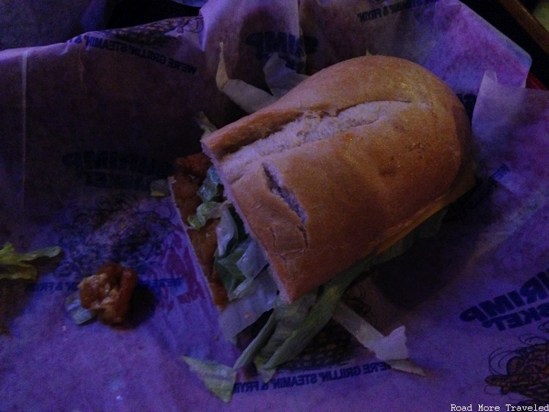 Fried clam strips poboy