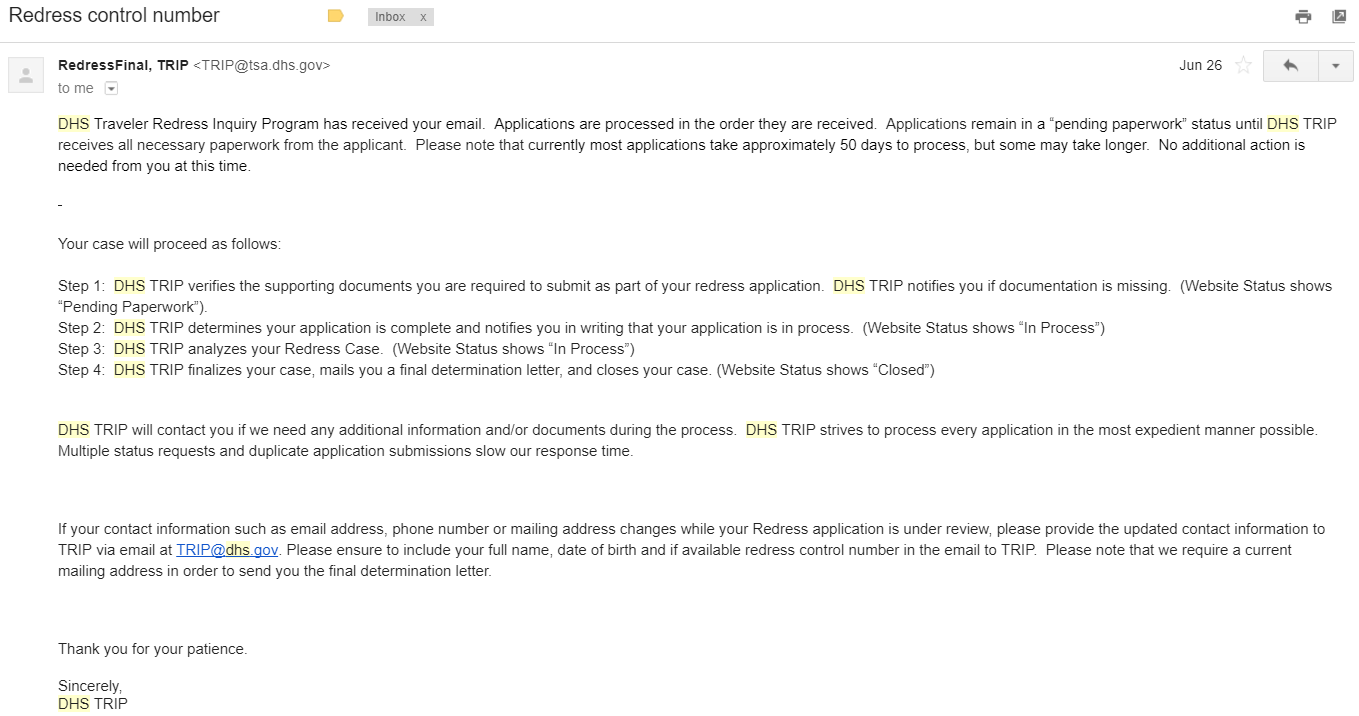 a screenshot of a email