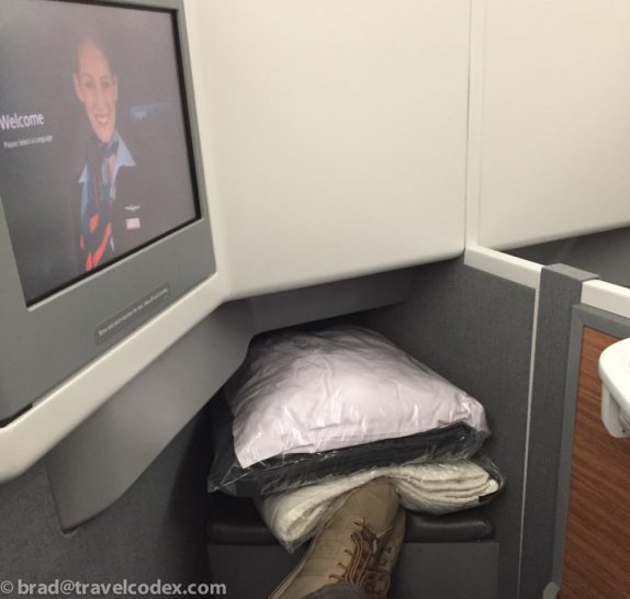 a tv screen on a plane
