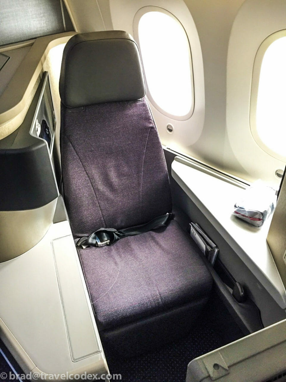 a seat in an airplane