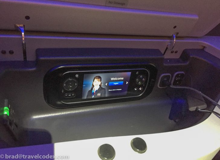 a device in the seat of an airplane