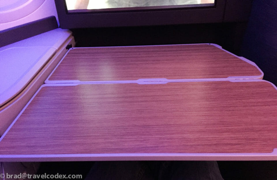 a table on a plane
