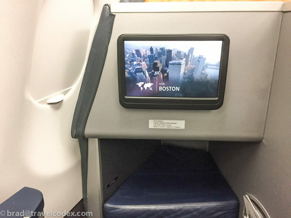 a screen on a seat