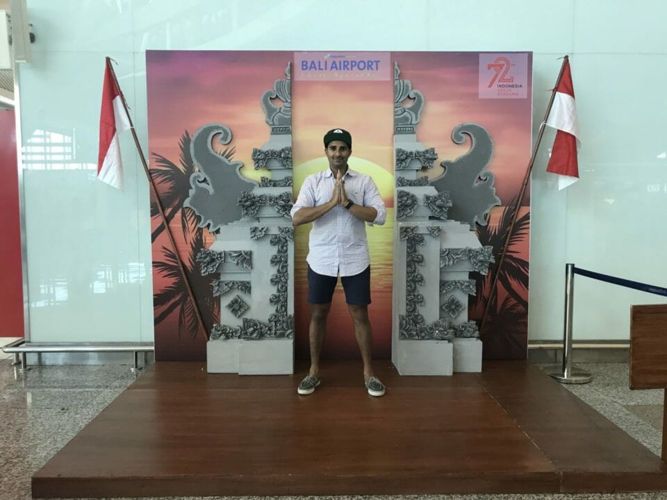 a man standing in front of a display