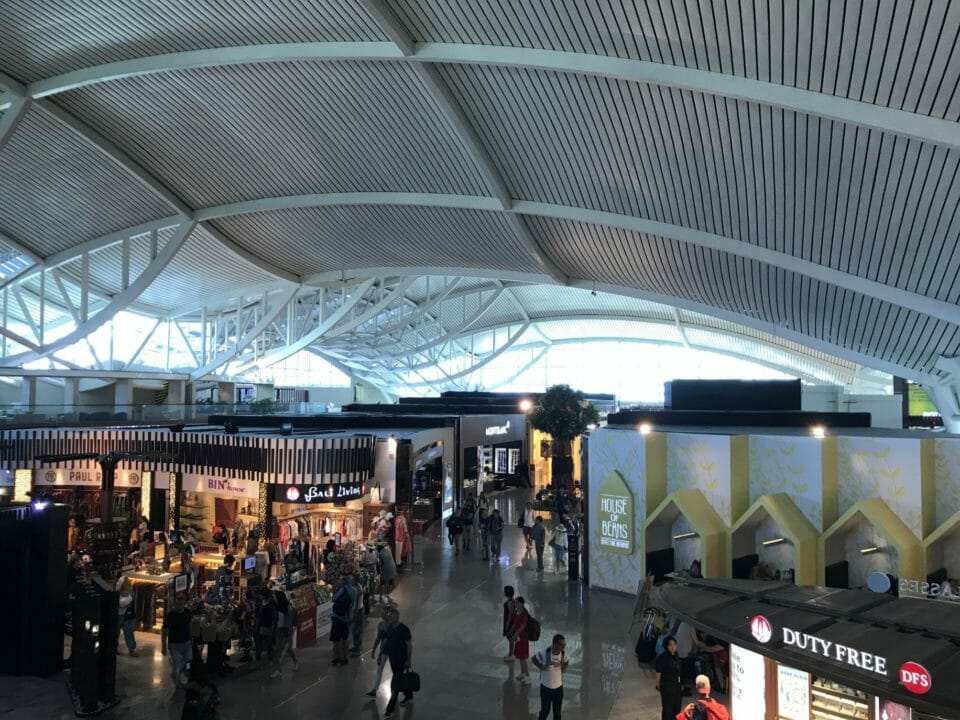 a large building with many shops and people