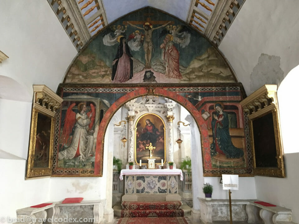 a religious painting in a church