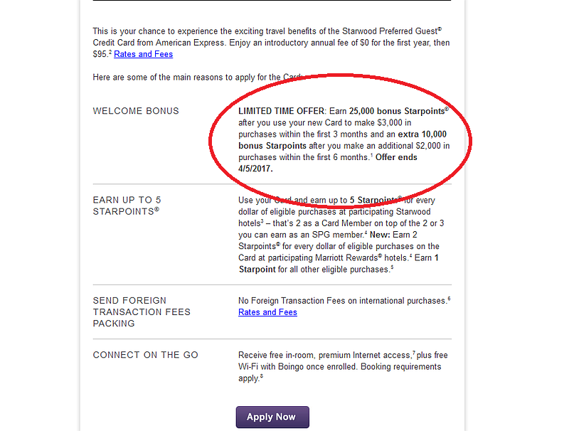 SPG Amex Sign-Up Bonus