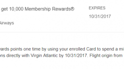 Spend $500 on Virgin Atlantic to Earn 10,000 Membership Rewards Points