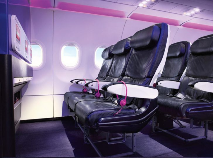 a row of seats in an airplane