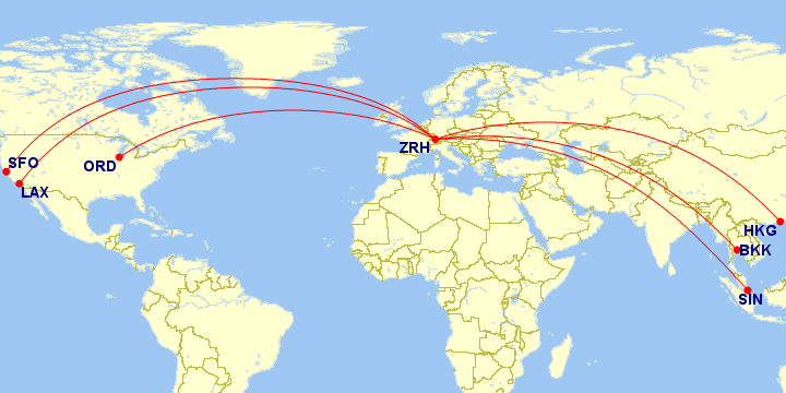 a map of the world with red lines
