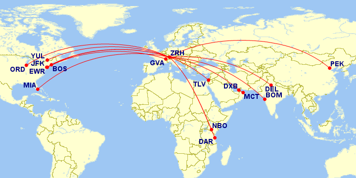 a map of the world with red lines