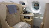 a seat in an airplane