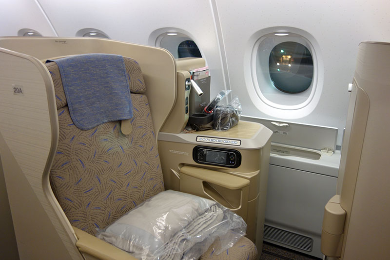 a seat in an airplane