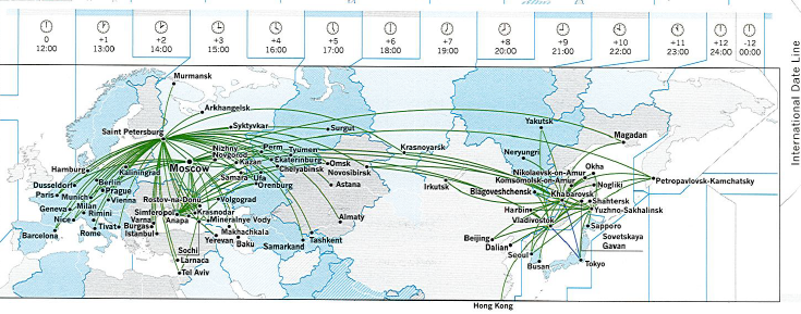 a map of the world with green lines