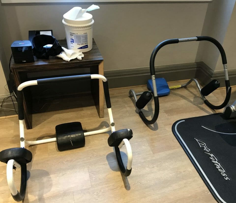 exercise equipment on the floor