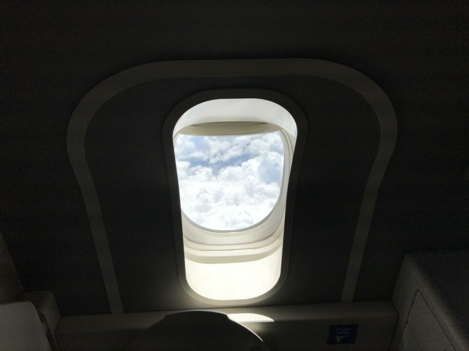 a sky view through a window