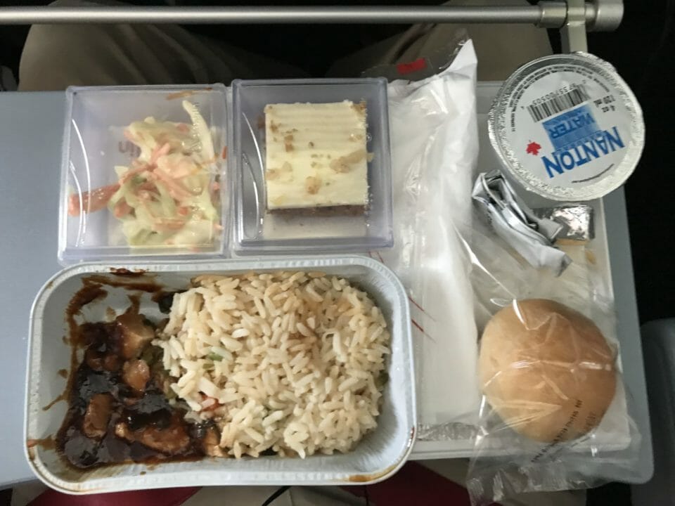food in a tray on a tray
