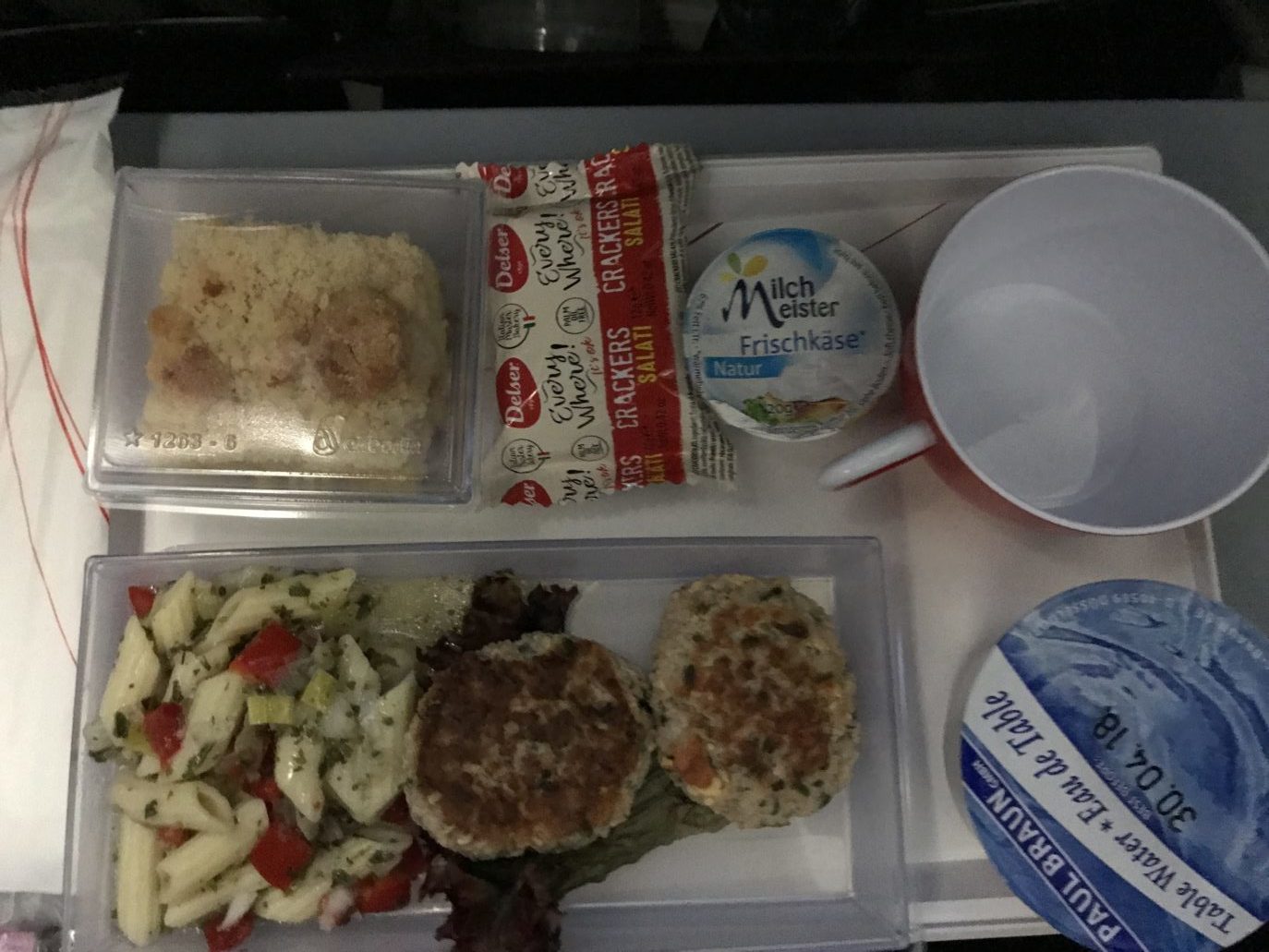 a tray of food on a table