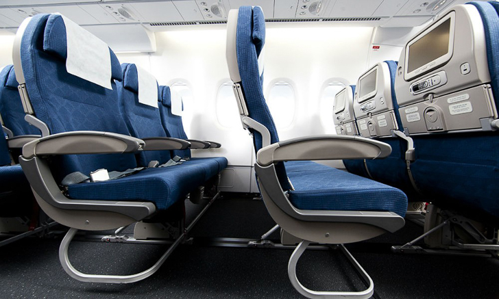 the seats in an airplane