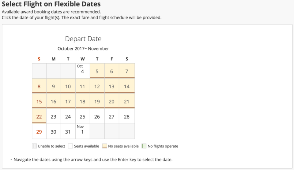 korean air award travel chart