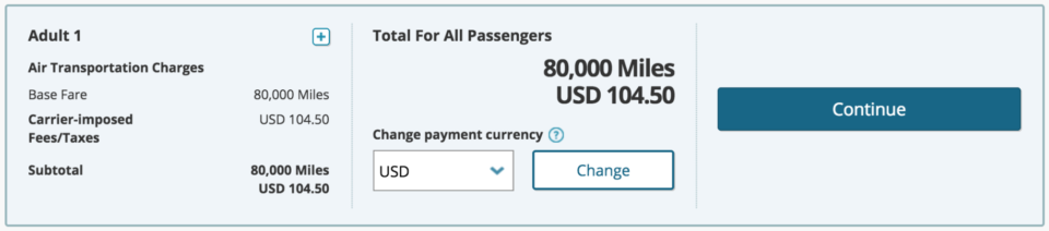 korean air award travel chart