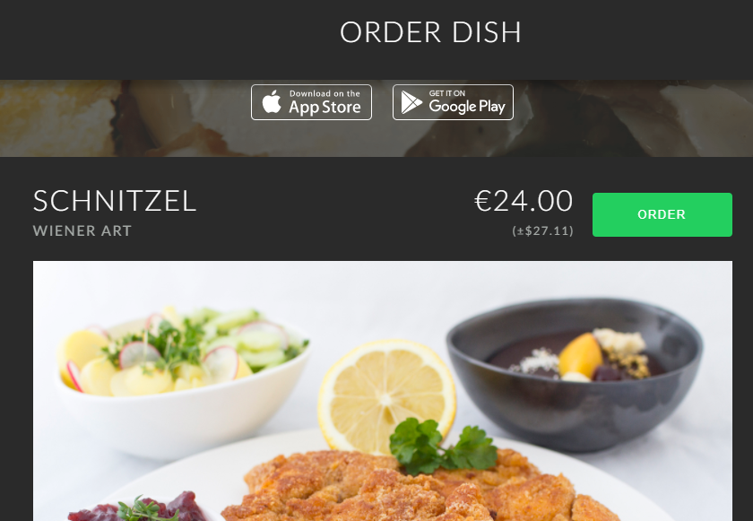 a screenshot of a food order