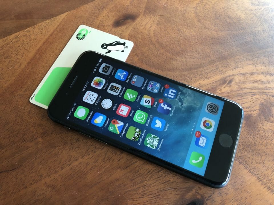 a cell phone and a credit card