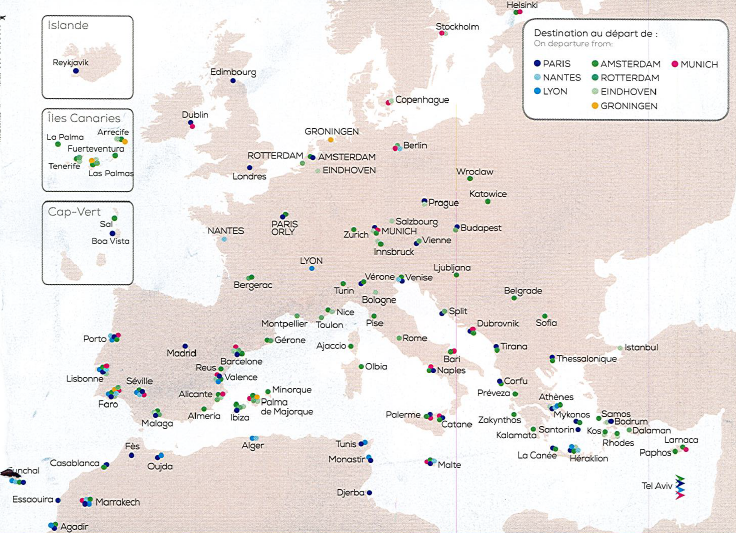 a map of europe with many cities