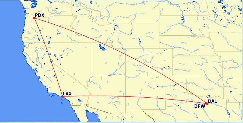 dal-pdx-lax-dfw