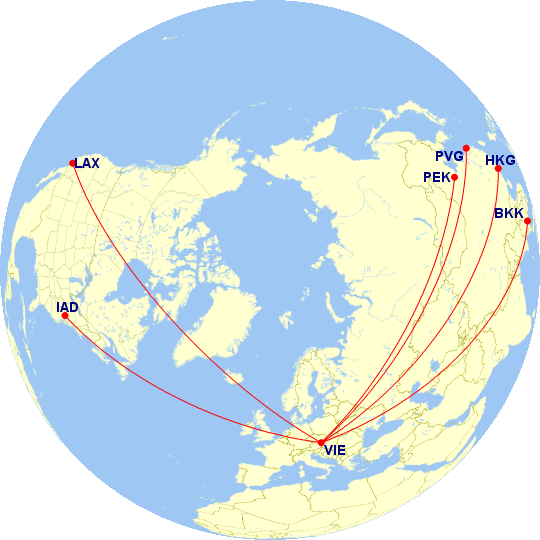 a map of the world with red lines