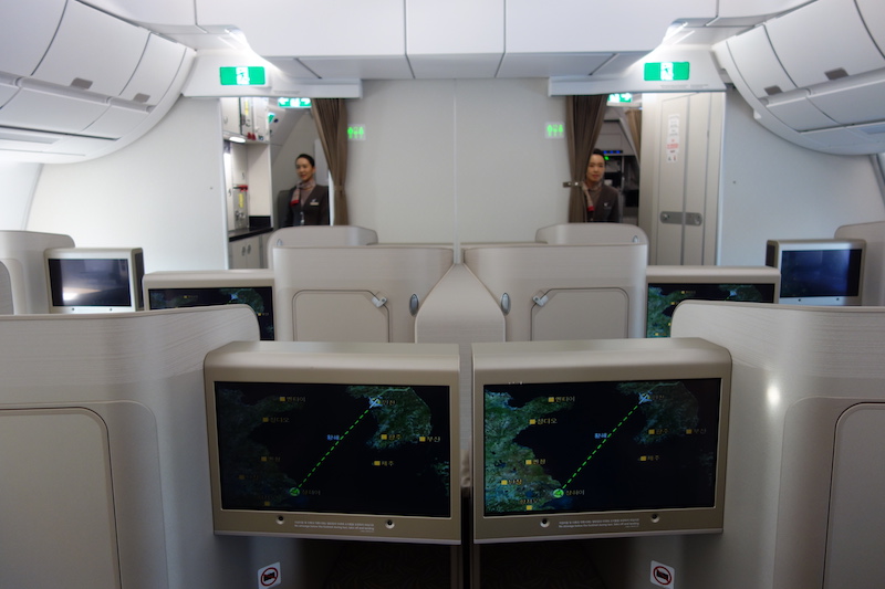 a group of monitors in an airplane