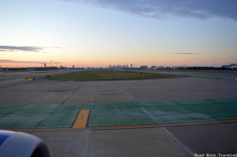 Downtown Dallas from DAL taxiway