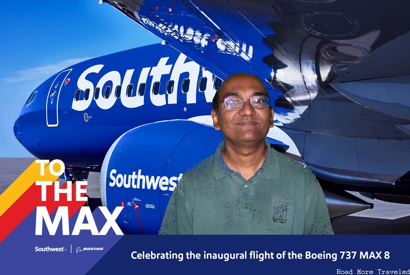 Southwest 737 MAX 8 launch - cheesy pre-flight photo