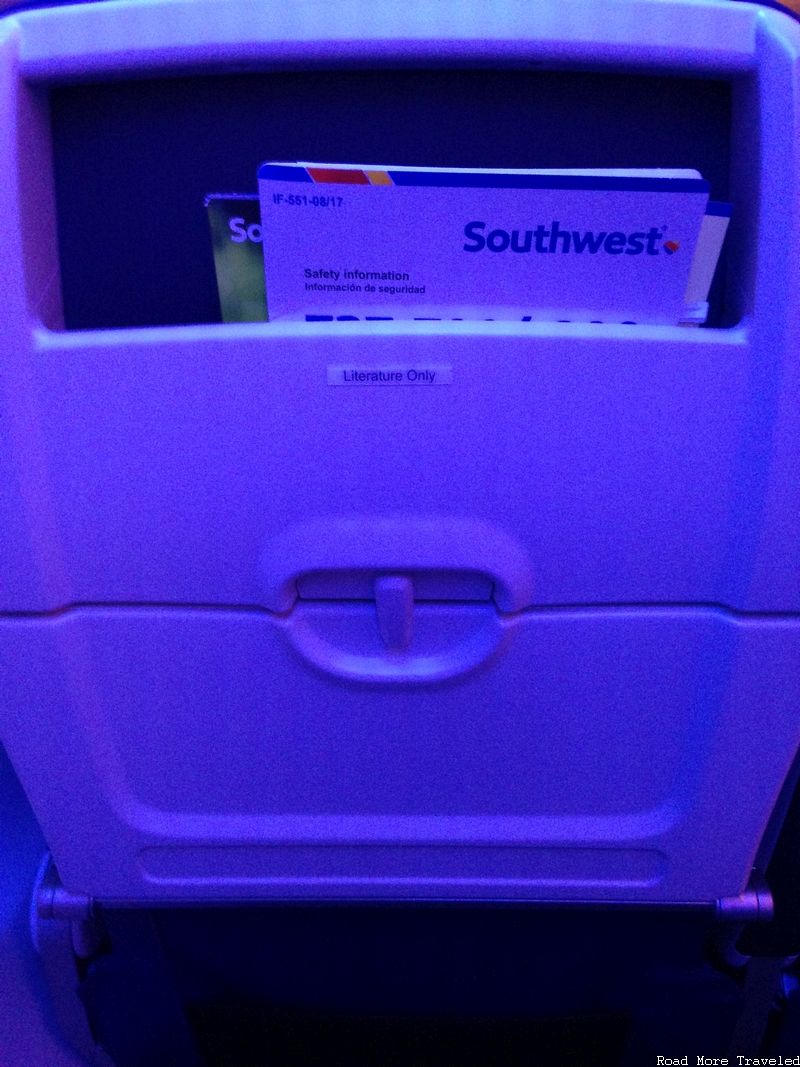 Southwest 737 MAX 8 literature holder