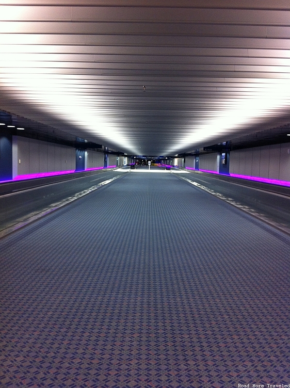 DFW Airport Terminal E - satellite walkway lighting