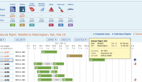 a screenshot of a flight schedule