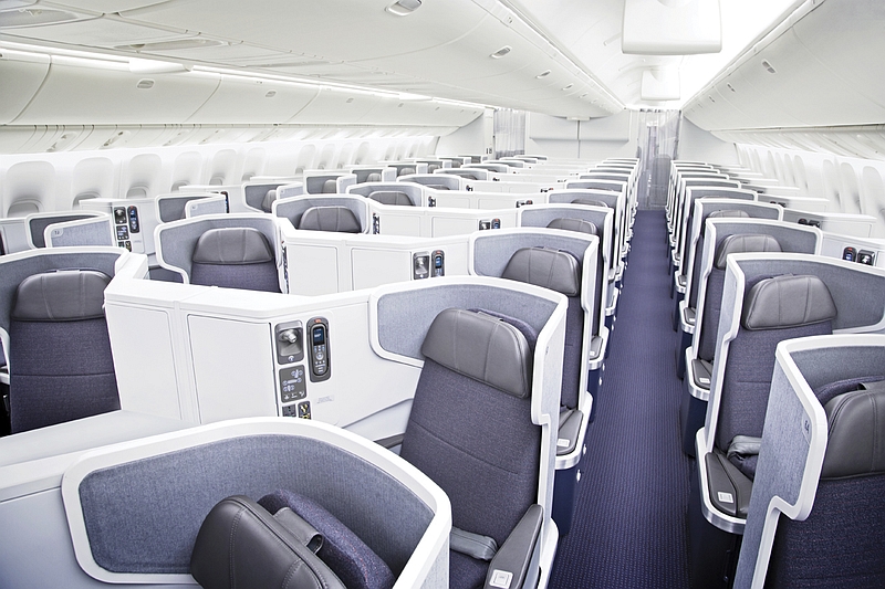 American 77W Business Class Interior