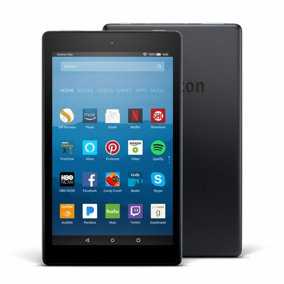 a tablet with a screen showing the apps on it