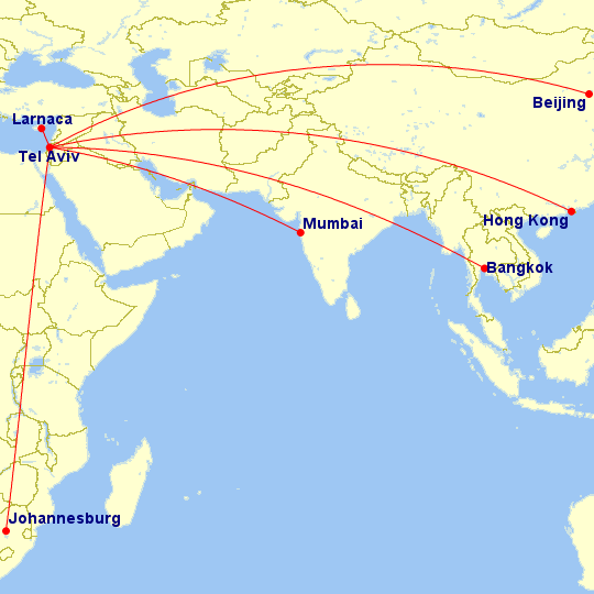 a map of the world with red lines