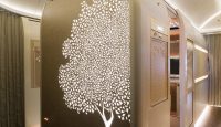 a room with a tree on it