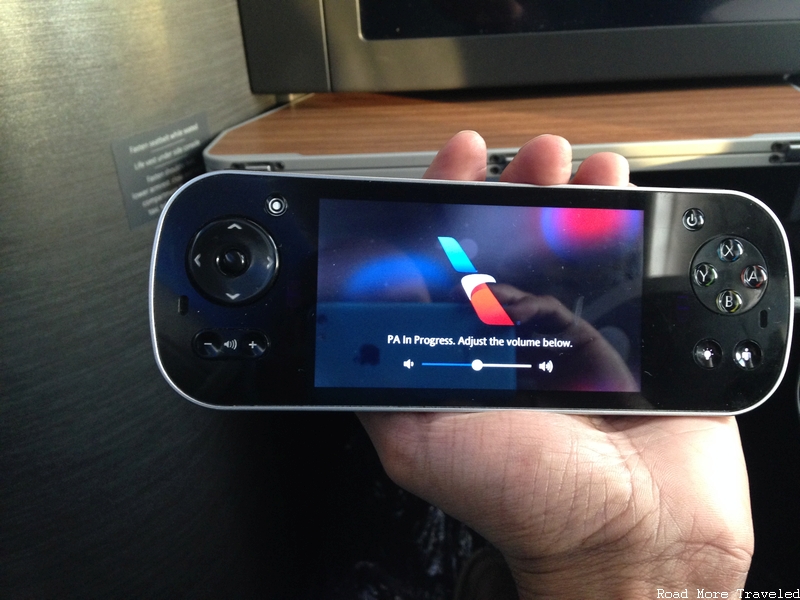 American Airlines B787-9 Business Class - handheld controller