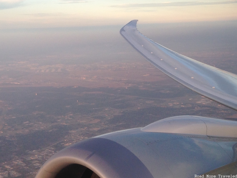 DFW airfield underneath the wing