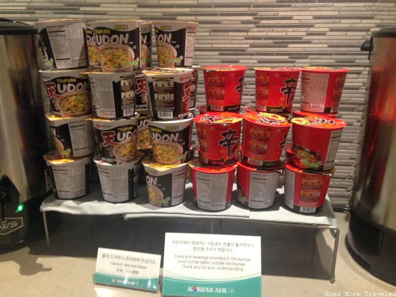 Korean Air Lounge LAX - instant noodles