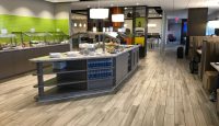 a food court with a buffet