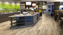 a food court with a buffet