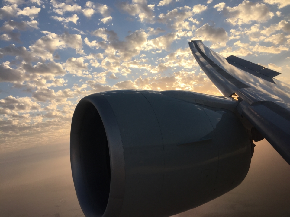 a jet engine in the sky