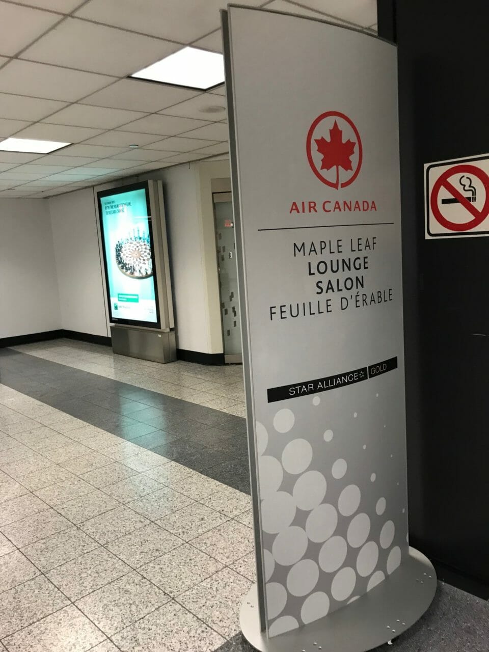 a sign in a building
